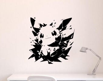 Pika Wall Decal Vinyl Sticker Cartoon Wall Decor Children Poster Playroom Kids Room Wall Art Sign No Background Decal 3391
