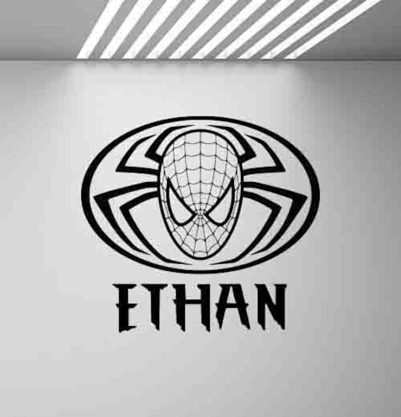 Personalized Spiderman Poster Wall Decal Custom Name Superhero Decor Boy Gift Kids Room Vinyl Sticker Playroom Nursery Wall Art Print 1011