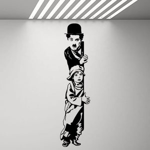 Charlie Chaplin Wall Decal The Kid Comedy Poster Movie Celebrity Vinyl Sticker Bedroom Playroom Decor Nursery Wall Art Home Funny Prints 964