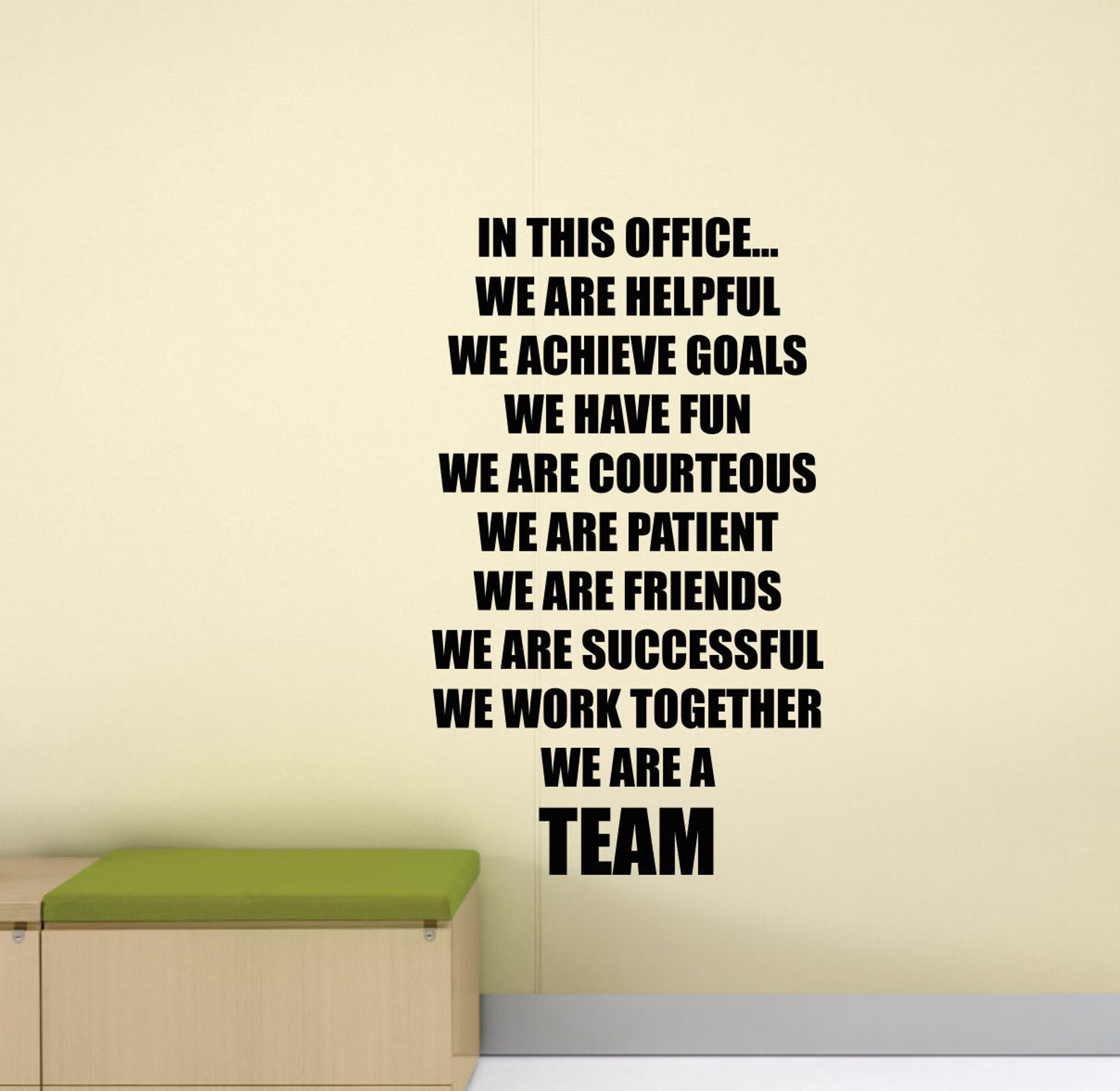 In This Office We Are A Team Wall Decal We Do Teamwork Poster Office ...