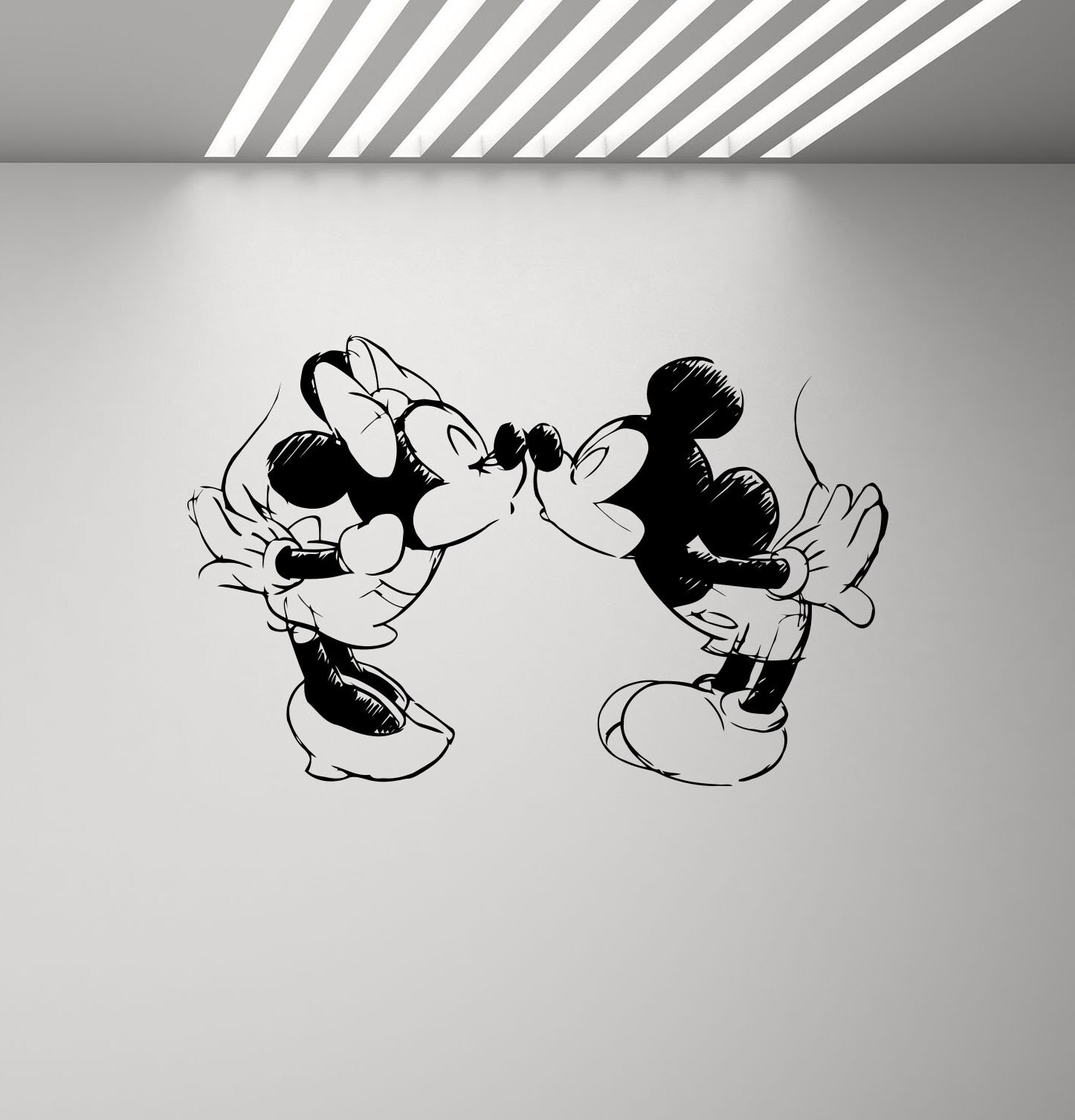 Mickey And Minnie Mouse Kissing Silhouette
