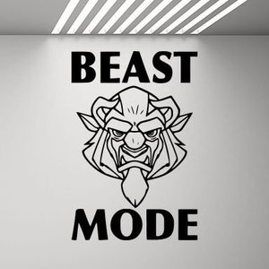 Beast Mode Wall Decal Sign Beauty and the Beast Poster Walt Disney ...