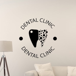 Dental Clinic Wall Decal Vinyl Sticker Dentist Sign Tooth Logo Stomatology Teeth Decal Office Poster Mural Gift Decor Wall Art Print s219