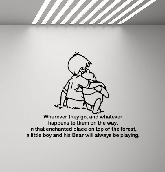 Disney Christopher Robin ART PRINT Winnie the Pooh Quote Wall Art Gift Nursery