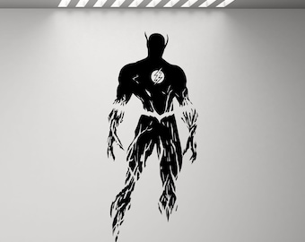 Flash Wall Decal Poster Superhero Decor Boy Gift Kids Room Mural Vinyl Sticker Children Playroom Nursery Stencil Custom Wall Art Print w142
