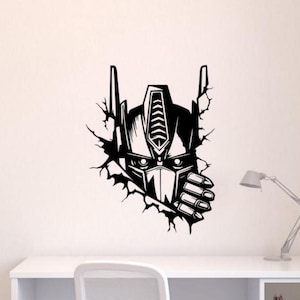 Transformer Wall Decal Vinyl Sticker Peeking Decor Superhero Sign Poster Theater Gift Movie Wall Art No Background Decal 3379