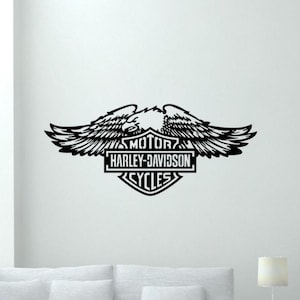 Davidson motocicleta pared calcomanía vinilo pegatina pared decoración garaje signo hombre cueva cartel bicicleta regalo pared arte mural sin fondo calcomanía 3350