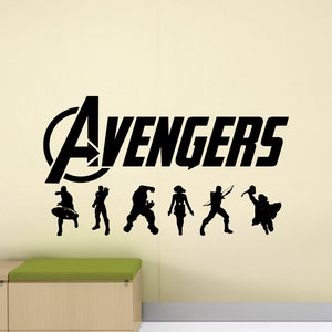 Avengers Wall Decal Avengers Sign Superhero Wall Decor Boy Gift Kids Room Mural Vinyl Sticker Playroom Nursery Wall Art Print 1099