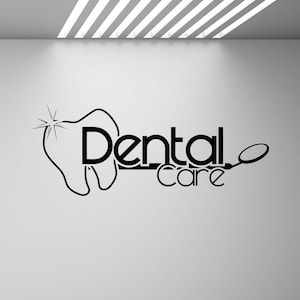 Signo de cuidado dental pared calcomanía dentista gabinete cartel diente stomatología dientes de calcomanía ventana mural regalo etiqueta decoración pared arte impresión s227