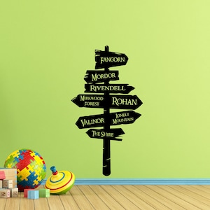 Señal de carretera Señor de los anillos pared calcomanía LOTR regalo Gandalf cita cartel niños vivero mural vinilo etiqueta engomada Playroom Decoración pared arte impresión r57