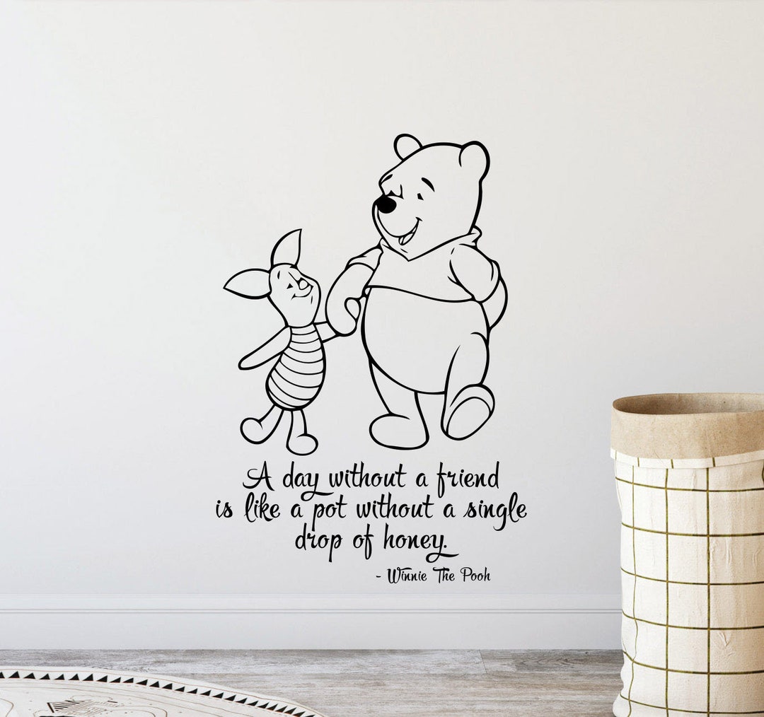 Winnie the Pooh Wall Decal Quote Honey Piglet Disney Kids Room Poster