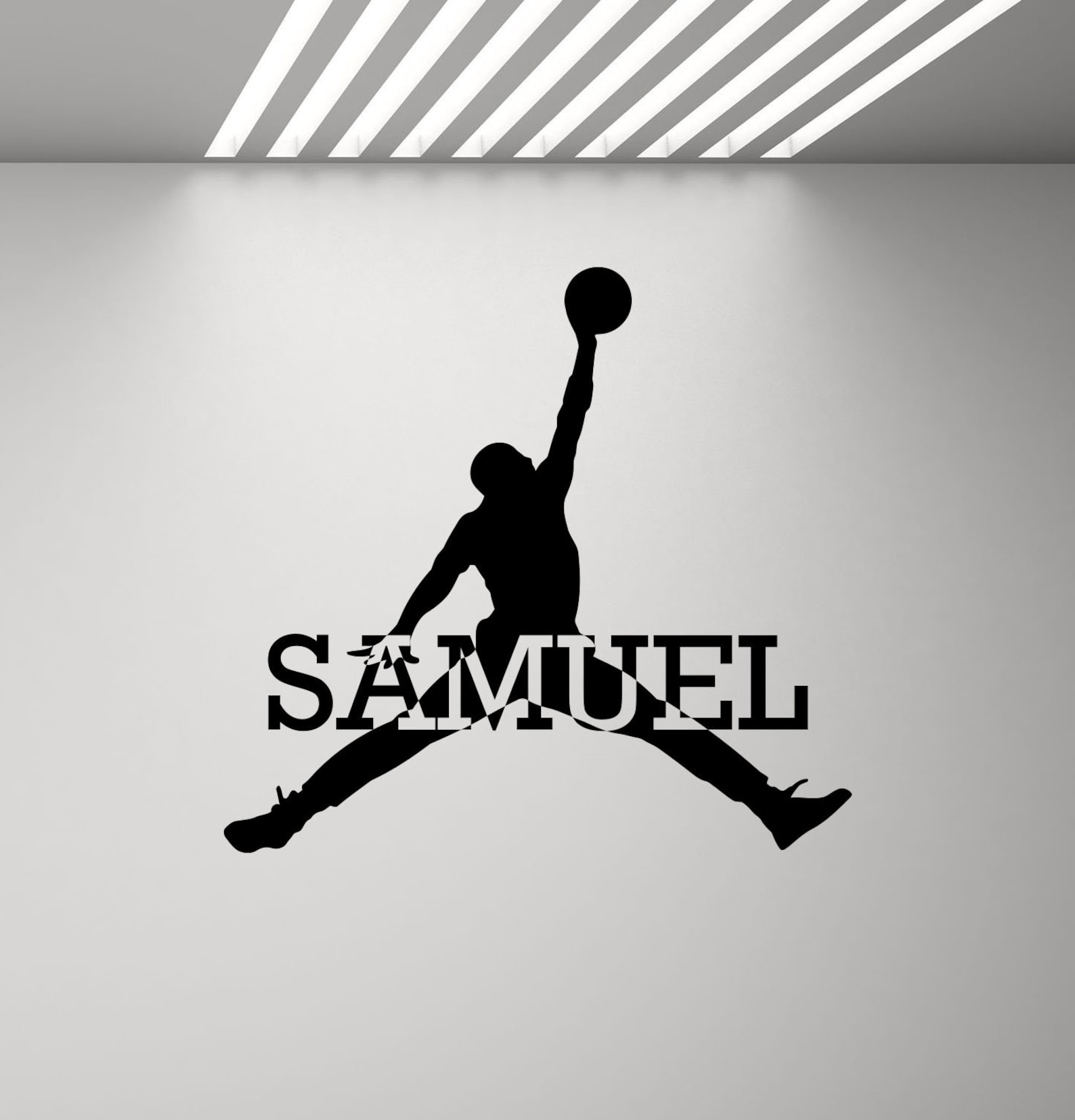 Personalized Air Jordan Wall Decal Custom Sign Basketball Etsy