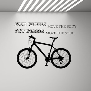 Bicycle Quote Wall Decal Sign BMX Biker Gift Gym Bike Poster Sport Mural Vinyl Sticker Inspirational Decor Home Office Wall Art Print s376