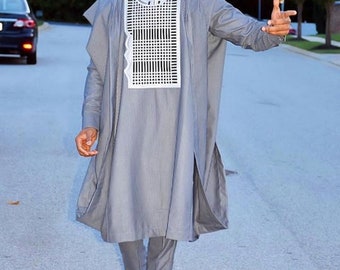 Musa afrikanischen Agbada Set, passende Shirt und Hose/afrikanische Kleidung/afrikanische Männer Kleidung/Hochzeit Anzug/Dashiki/Männer Shirt/Bräutigam Anzug