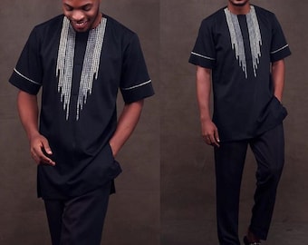 Tobi African men shirt and a matching pant set/ African Clothing/ African men Clothing/ African men Shirt/Dashiki/ summer/ prom/ groom suit