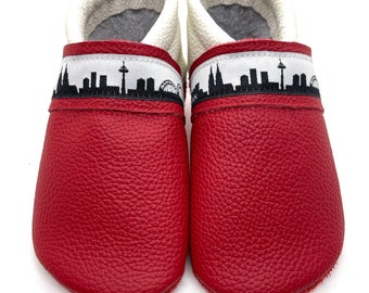 ღ crawling shoes / leather slippers - first walker shoes woven band Kölnskyline also with names ღ