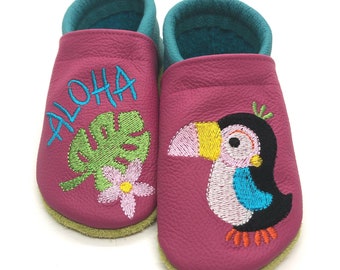 ღ Leather pushes / crawling shoes - Running shoes Tukan "Aloha" from size 20/21 ღ