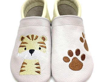 ღ Leather slippers / crawling shoes - first walkers tiger from size 18/19 ღ