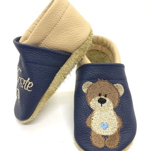 ღ Crawling shoes / leather slippers walking shoes Barney the little bear from size. 18/19 also with the name ღ image 2