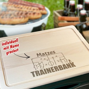 Bierkastensitz Trainerbank mit Name, Bierbank, Geschenkidee Vatertag, Geburtstag für Männer, Bier Geschenk Fußball Trainer Abschied Danke Bild 1