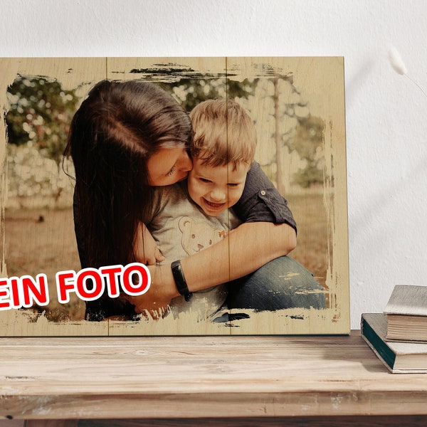 Foto auf Holz gedruckt | Muttertagsgeschenk personalisiert | Fotodruck Fotogeschenk Geschenkidee Muttertag Geburtstag Ostergeschenk Geburt