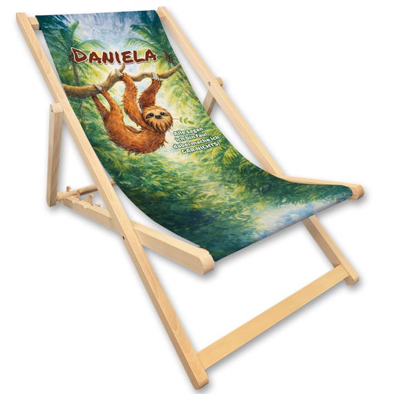 Liegestuhl Faultier mit Name personalisiert, lustige Geschenkidee Mnner &  Frauen, Ruhestand, Strandstuhl, Geburtstagsgeschenk, Campingstuhl - Etsy.de