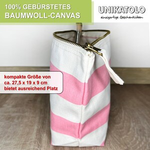 Kosmetiktasche Pferd Rosa gestreift personalisiert mit Name Schminktasche Geschenk Pferdemädchen Mädelskram Tasche Reiterhof Gutschein image 2