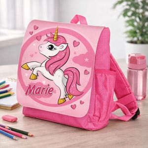 Kindergartenrucksack mit Name personalisiert pink Einhorn Mädchen Kitatasche Kindergartentasche Geschenk 1. Geburtstag rosa Kinderrucksack