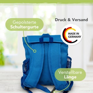 Kinderrucksack mit Name Motiv: Ritter, Kindergartenrucksack blau, Wäschebeutel, Kita, Geburtstag, für Jungs image 6