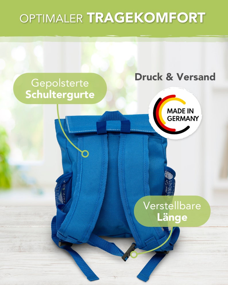 Kinderrucksack mit Name Motiv: Ritter, Kindergartenrucksack blau, Wäschebeutel, Kita, Geburtstag, für Jungs image 6