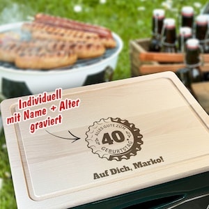 Bierkastensitz mit Alter und Name personalisiert, Bierbank, Geschenkidee Vatertag, Geburtstag Männer, Bier Geschenk Runder Geburtstag Zahl