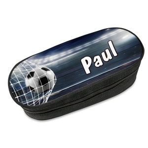 Trousse football avec nom personnalisé pour la rentrée scolaire, boîte à crayons, trousse à crayons, rouleau à crayons, cartable, sac à sucre, trousse à crayons