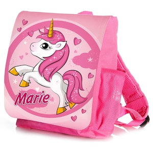 Sac à dos de maternelle avec nom personnalisé licorne rose filles sac de garderie sac de maternelle cadeau 1er anniversaire sac à dos rose pour enfants
