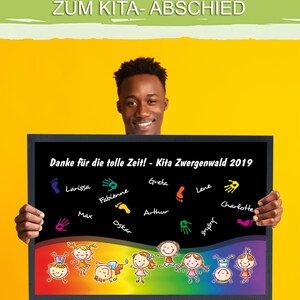 Kita Abschiedsgeschenk Fußmatte mit eigenem Text / Namen bedruckt, Teppich Kindergarten Abschluss, Spielteppich personalisiert Bild 3