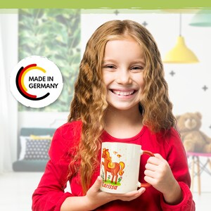 Tasse Pferd mit Name personalisiert, rot, individuelles Geschenk für Mädchen, Bauernhof, Reiterhof Namenstasse Kindergeburtstag Schulanfang Bild 3