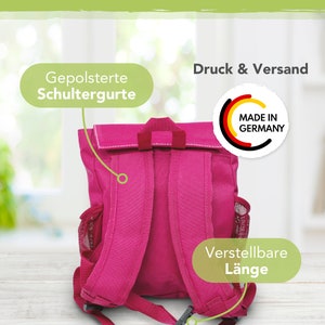 Kinderrucksack mit Name Fuchs pink, Kindergartenrucksack rosa für Mädchen, Kita, Geschenk erster Geburtstag image 6