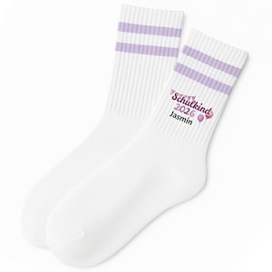 Personalized socks for schoolchildren with their name, back-to-school outfit, gift idea for starting school, first day of school, little something for the school cone image 2