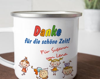 Abschied Erzieherin Geschenk Tasse Emaille Becher Danke Lehrerin Trainer