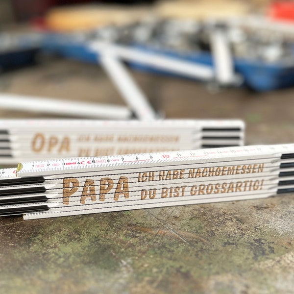 personalisierter Zollstock | PAPA / OPA ich habe nachgemessen du bist großartig Geschenk Vatertag, Männertag, kleine Geschenke Weihnachten