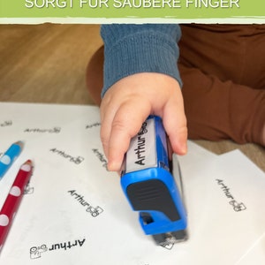 Namensstempel/ Textilstempel für Kinder Stempel mit Name personalisiert Motiv, Geschenk Schulanfang Kita Kindergeburtstag Schultüte image 4