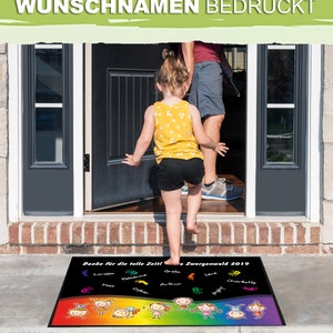 Kita Abschiedsgeschenk Fußmatte mit eigenem Text / Namen bedruckt, Teppich Kindergarten Abschluss, Spielteppich personalisiert Bild 4