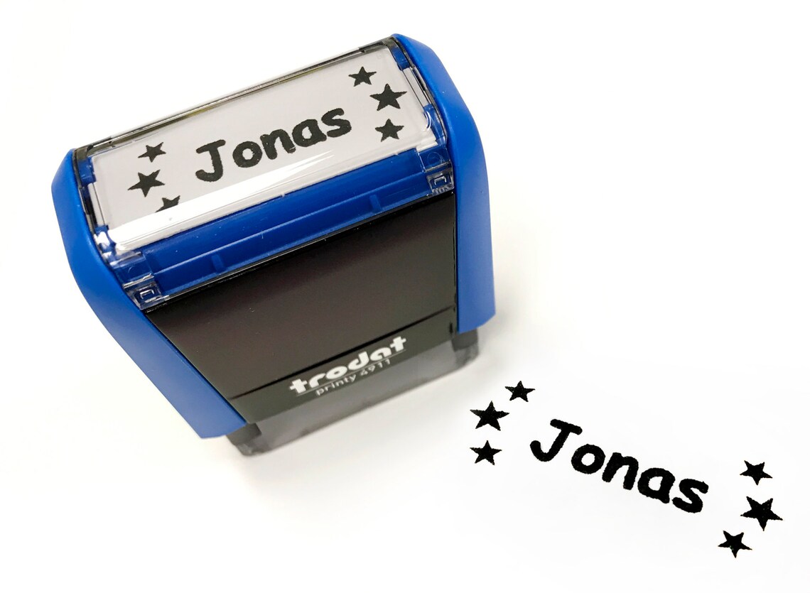 Naamlabels voor kinderen kleding school stempel gepersonaliseerde naamstempel vervaagt niet gemakkelijk stempel met de naam van het kind (jongen blauw