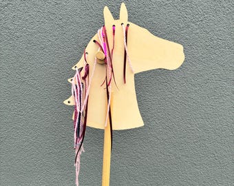 Caballo de madera, juguete Montessori, regalo imaginativo y sostenible para niños, juego de rol.