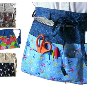 Schürze mit Taschen/Kaufschürze/Halbschürze/Lehrerschürze/Händlerschürze/Hüftschürze/Kellnerschürze mit Reißverschlusstasche/Servierschürze