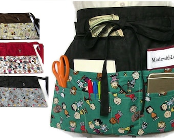 Teacher Apron with Pockets/Half Apron with Zipper Pocket/Teacher Appreciation Gift/Christmas Gift for Teacher/Teaching Tools