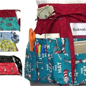 Schürze für Lehrer mit Taschen/Halbschürze mit Reißverschlusstasche/Geschenk für Lehrer/Weihnachtsgeschenk für Lehrer/Lehrmittel