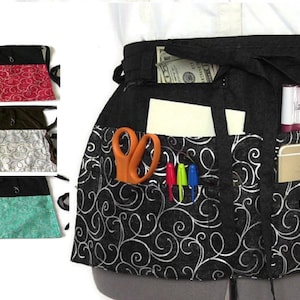 Apron with Pockets/Teacher Apron/Utility Apron/Vendor Apron/Waist Apron/Server Apron with Zipper Pocket/Teacher Gift/Mothers  Day Gift