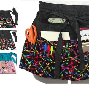 Schürze für Lehrer mit Taschen/Halbschürze mit Reißverschlusstasche/Geschenk für Lehrer/Weihnachtsgeschenk für Lehrer/Lehrmittel