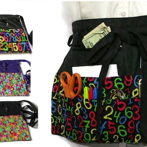Teacher Apron/Apron with Pockets/Half Apron with Zipper Pocket/Teacher Gift/Teacher Appreciation/Teaching Tools