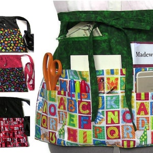 Lehrerschürze/Schürze mit Taschen/Halbschürze mit Reißverschlusstasche/Lehrer Geschenk/Lehrer Wertschätzung/Lehrmittel